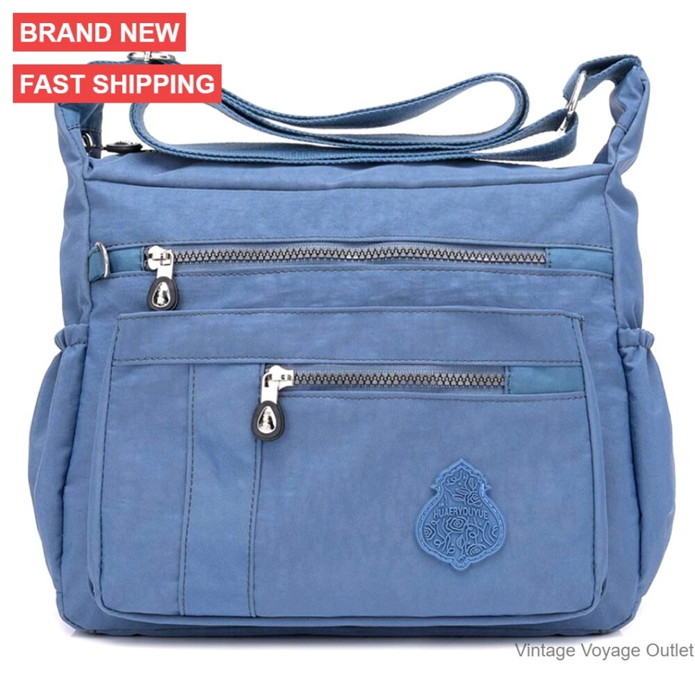 Waterproof Nylon Crossbody Bag With Multiple Pockets Lightweight Purse
